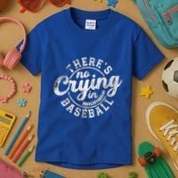 There Is No Crying In Baseball Funny Game Day Baseball Gift Kids T-Shirt thumb 3