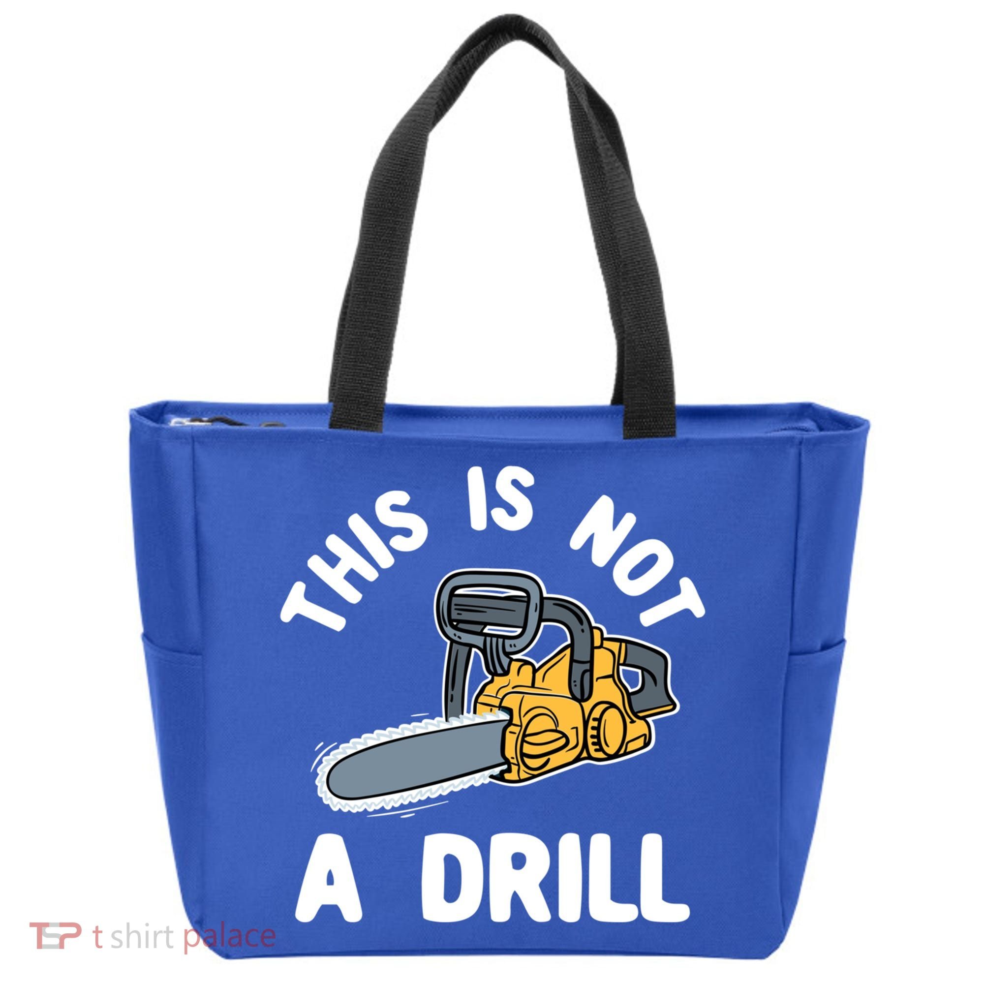 This Is Not A Drill Chainsaw Funny Cringe Dad Joke Gift Tote Bag