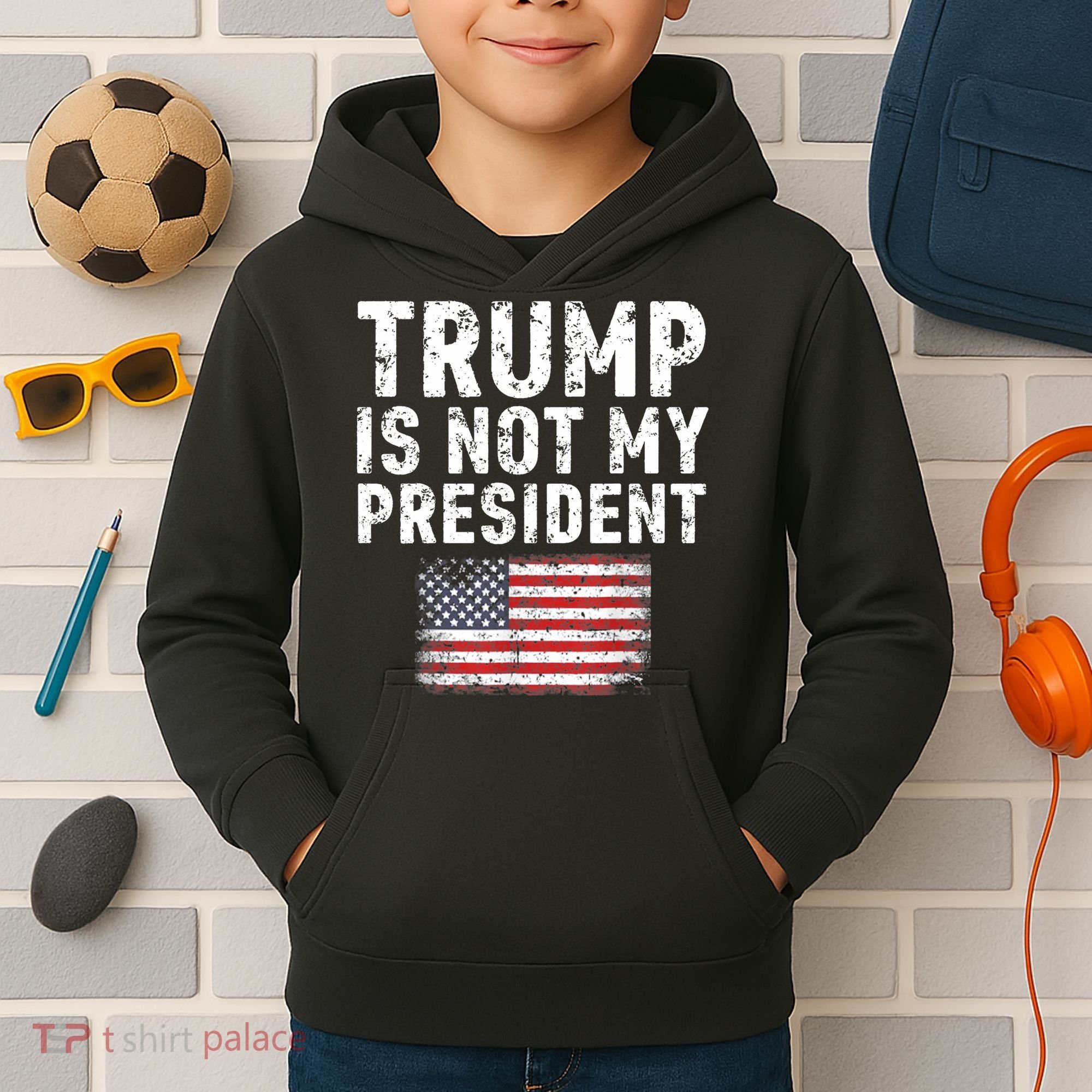 Trump Is Not My President Kids Hoodie