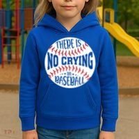 There Is No Crying In Baseball Cool Gift Kids Hoodie thumb 3