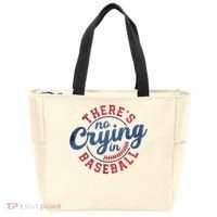 There Is No Crying In Baseball Funny Game Day Baseball Tote Bag thumb 0