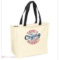 There Is No Crying In Baseball Funny Game Day Baseball Tote Bag thumb 2