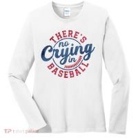 There Is No Crying In Baseball Funny Game Day Baseball Women's Long Sleeve Shirt thumb 0
