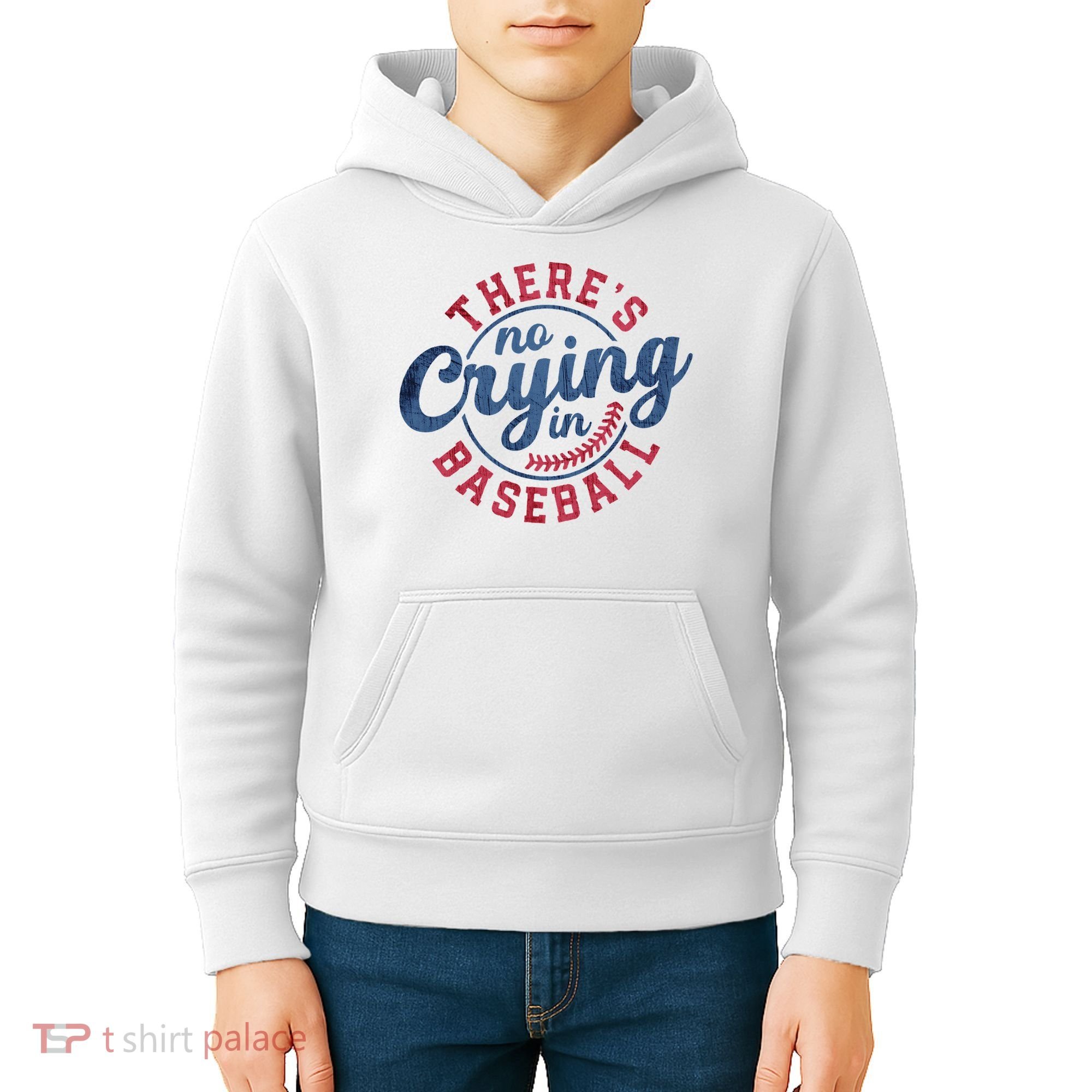 There Is No Crying In Baseball Funny Game Day Baseball Kids Hoodie