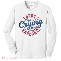 There Is No Crying In Baseball Funny Game Day Baseball Kids Long Sleeve Shirt thumb 0