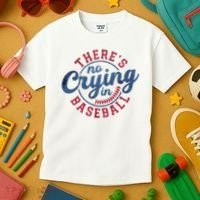 There Is No Crying In Baseball Funny Game Day Baseball Kids T-Shirt thumb 3