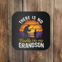 There Is No Buddy Like My Grandson Matching Grandpa Outfit Coaster thumb 0
