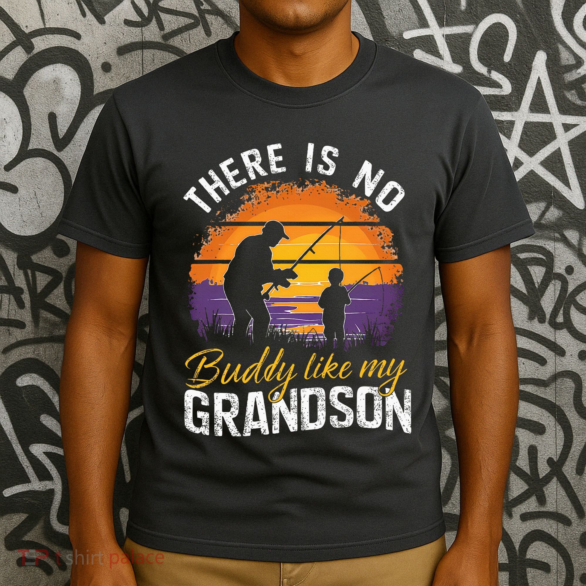 There Is No Buddy Like My Grandson Matching Grandpa Outfit T-Shirt