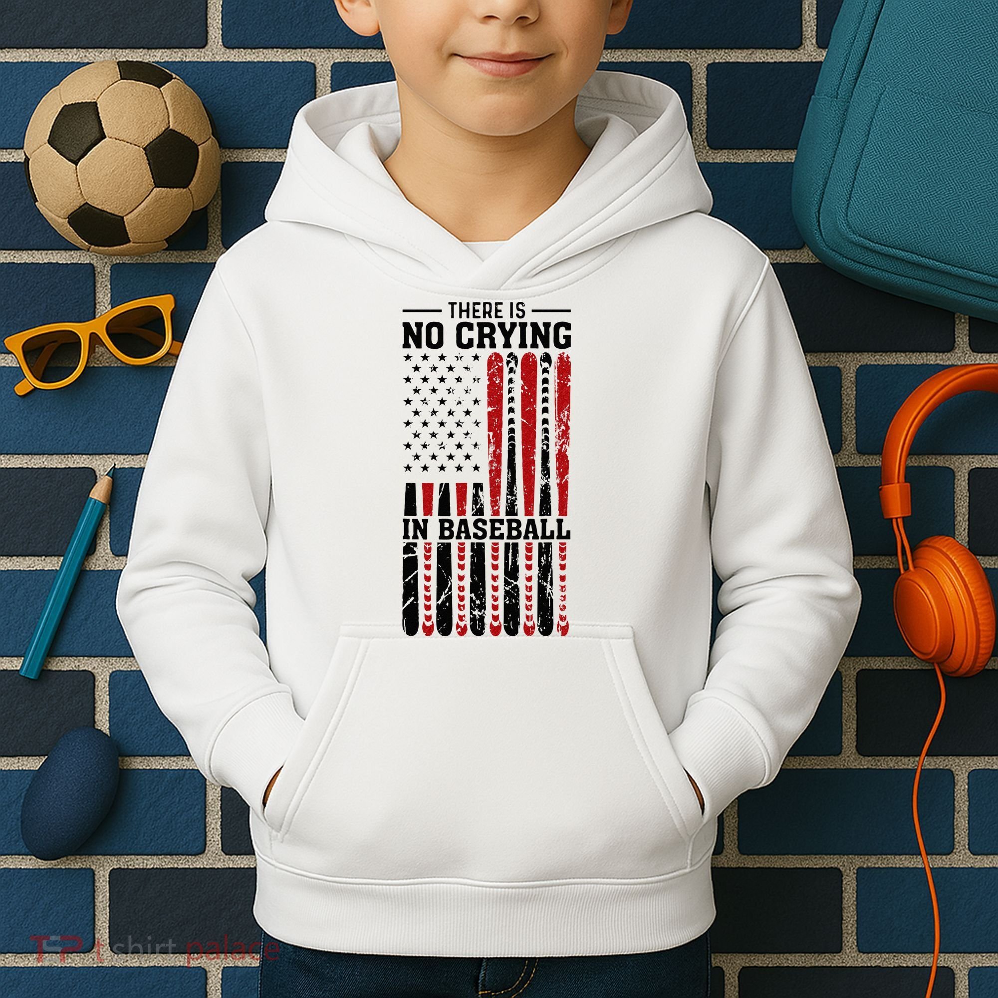 There Is No Crying In Baseball Kids Hoodie