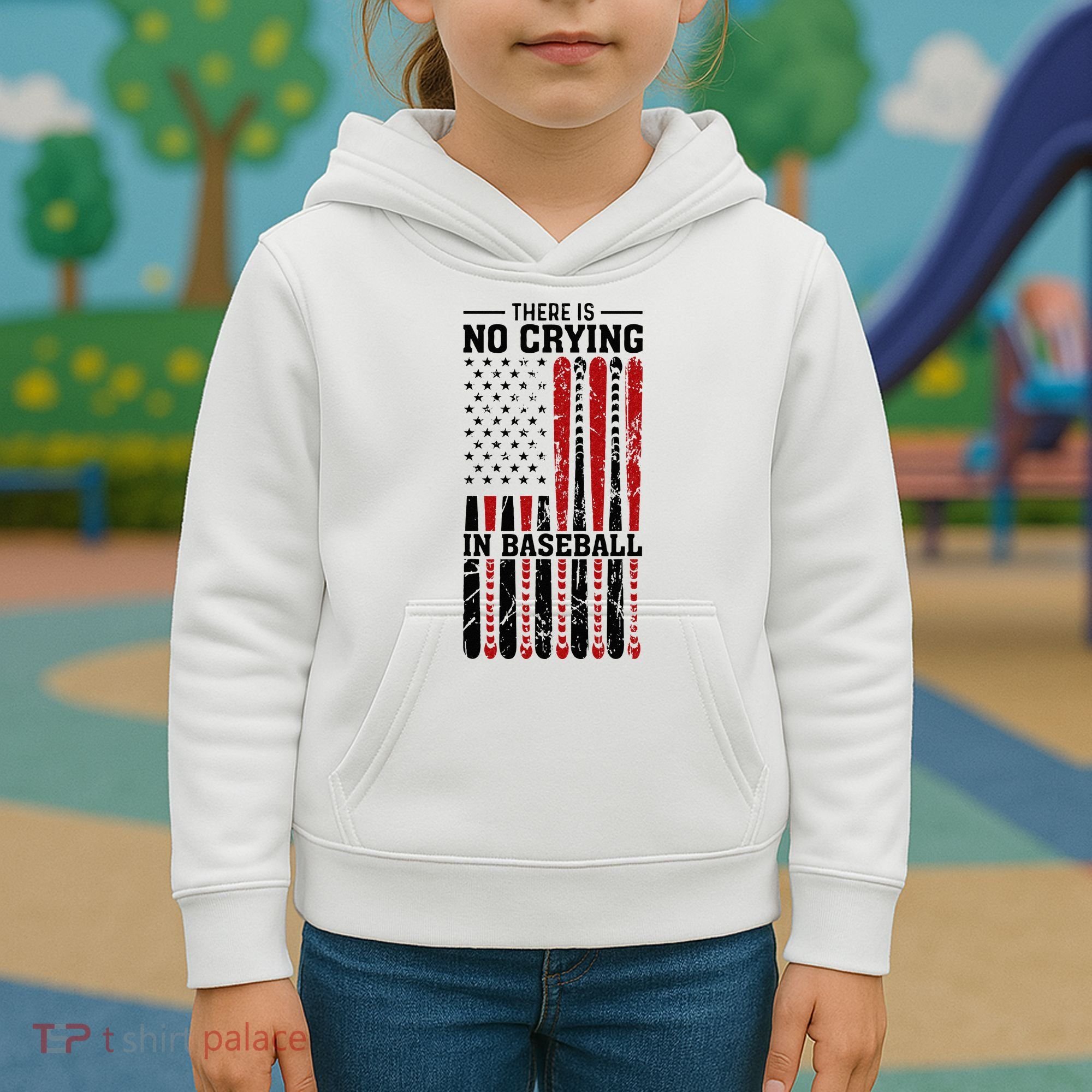 There Is No Crying In Baseball Kids Hoodie