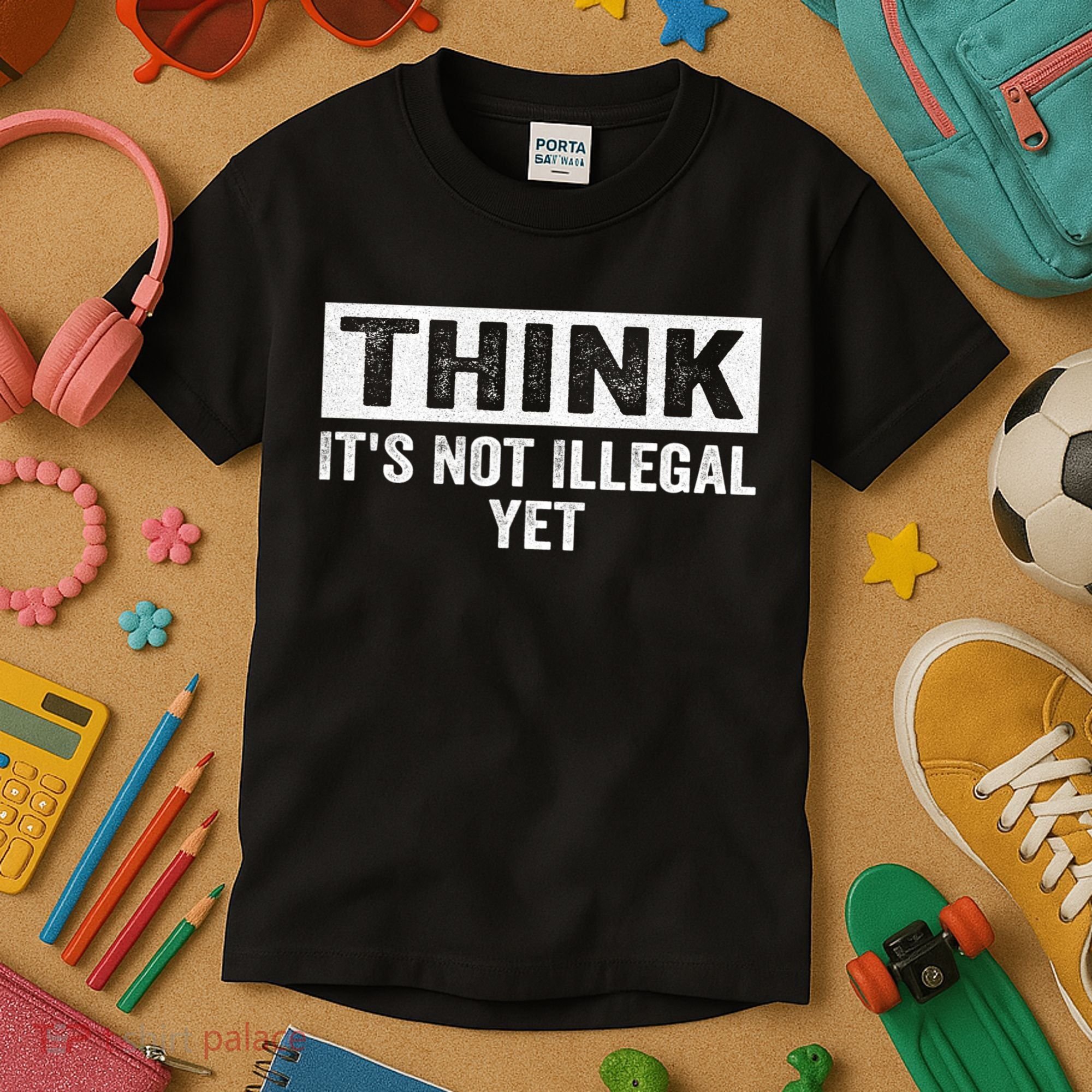 Think It's Not Illegal Yet Funny Saying Free Thinker Kids T-Shirt