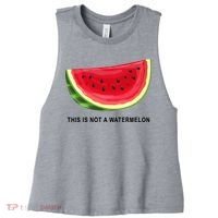 This Is Not A Watermelon Funny Women's Racerback Cropped Tank thumb 0