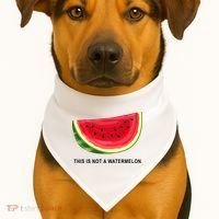 This Is Not A Watermelon Funny USA-Made Doggie Bandana thumb 1