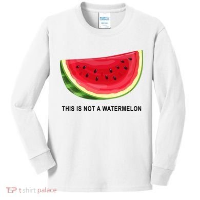 This Is Not A Watermelon Funny Kids Long Sleeve Shirt