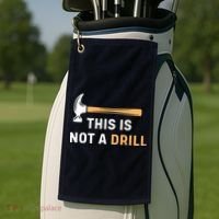 This Is Not A Drill Funny Carpenter Woodworking Golf Towel thumb 2