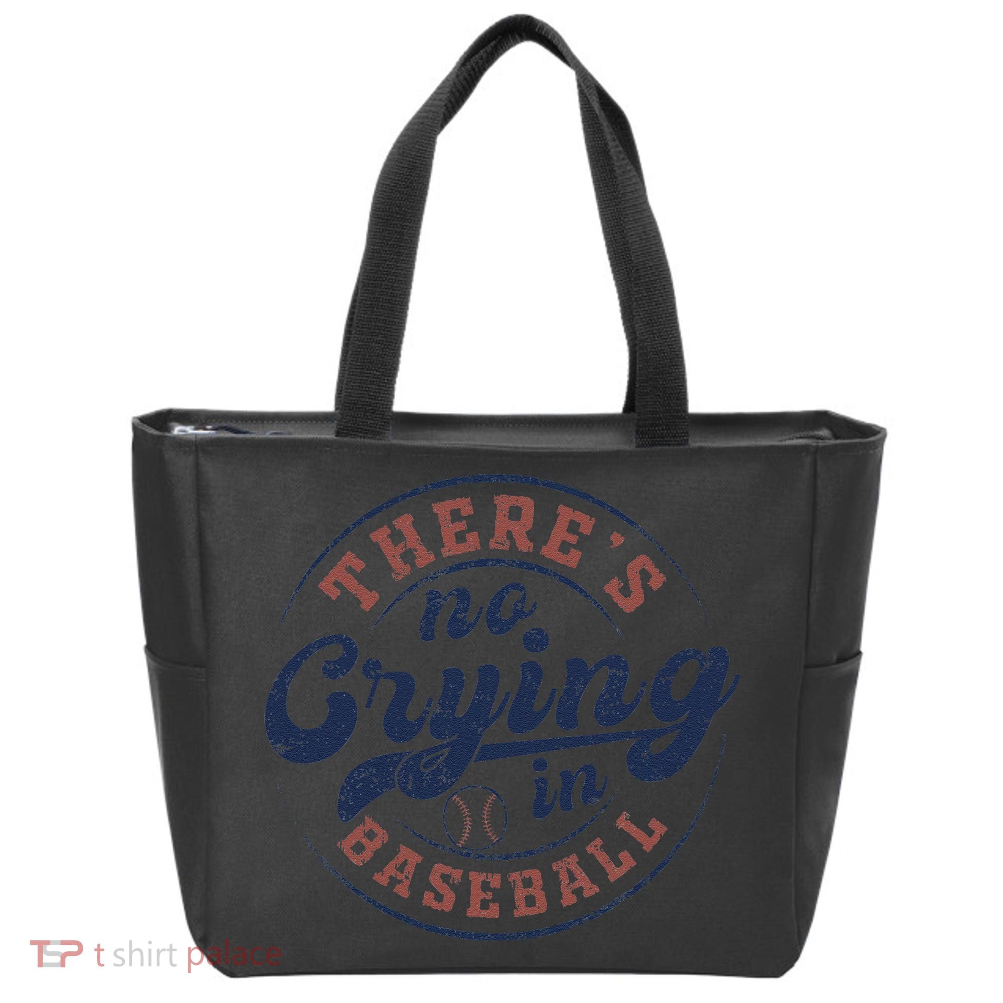 There Is No Crying In Baseball Funny Game Day Baseball Tote Bag
