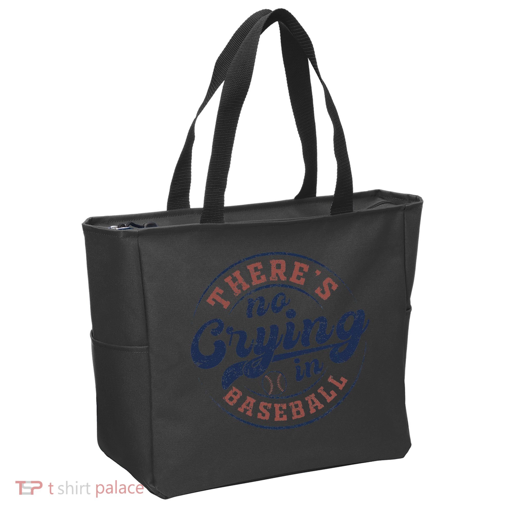 There Is No Crying In Baseball Funny Game Day Baseball Tote Bag