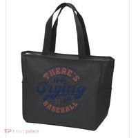 There Is No Crying In Baseball Funny Game Day Baseball Tote Bag thumb 3