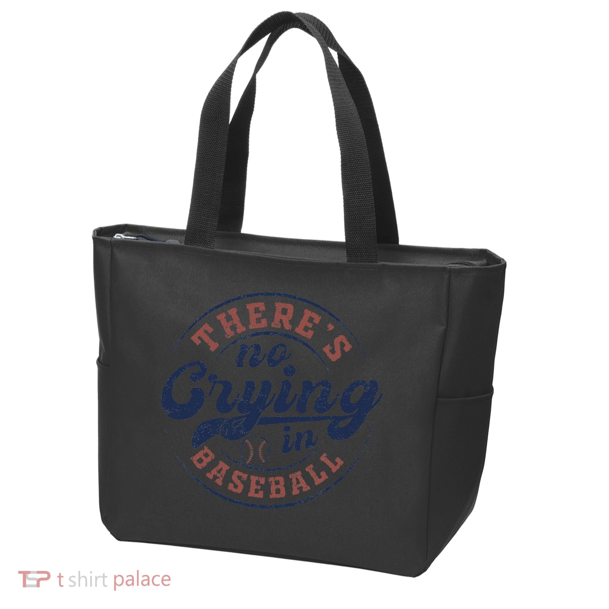 There Is No Crying In Baseball Funny Game Day Baseball Tote Bag
