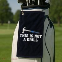 This Is Not A Drill Tools Hammer Builder Woodworking Golf Towel thumb 2