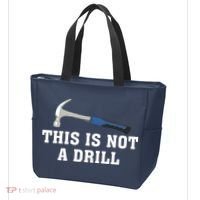 This Is Not A Drill Tools Hammer Builder Woodworking Tote Bag thumb 3
