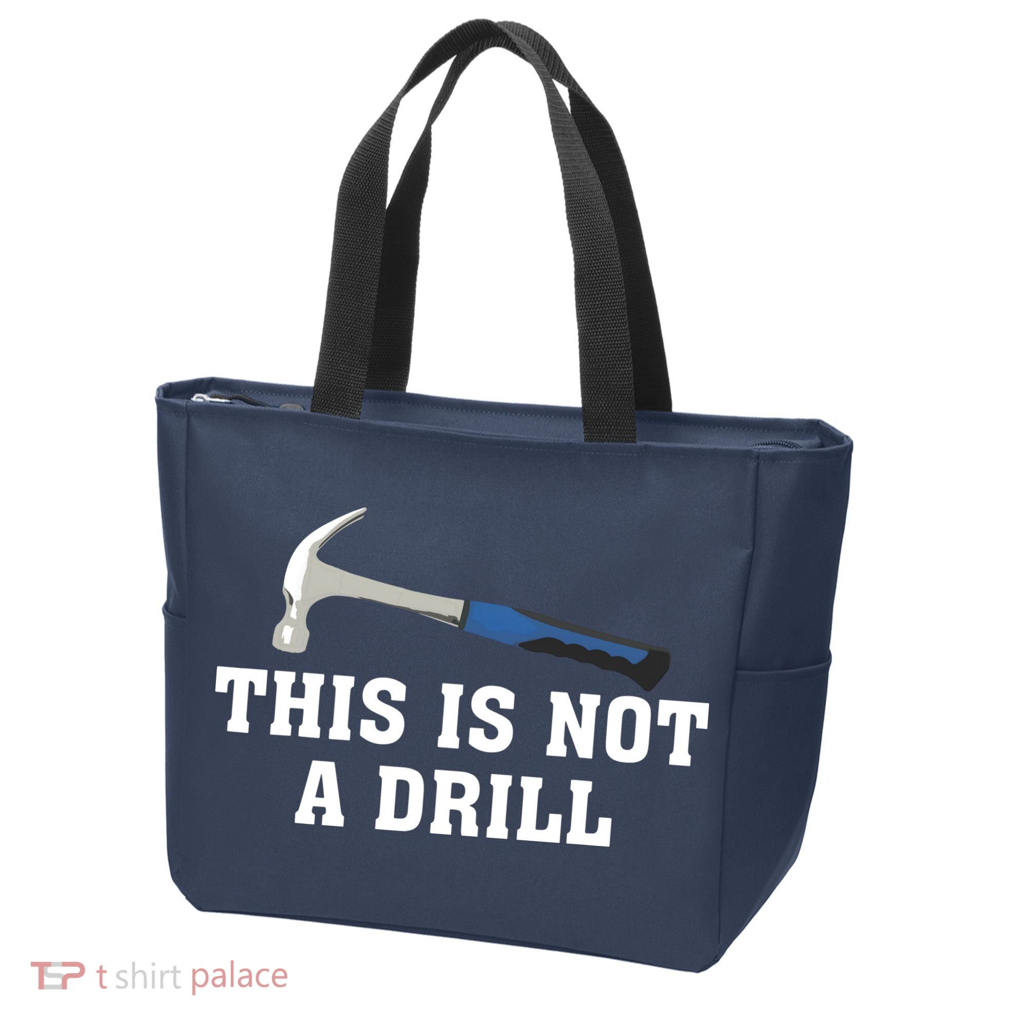 This Is Not A Drill Tools Hammer Builder Woodworking Tote Bag