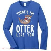 There Is No Otter Like You Funny Valentines Day Love Gift Women's Long Sleeve Shirt thumb 0