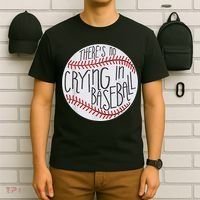 There Is No Crying In Baseball Funny Sports Ball Game T-Shirt thumb 6