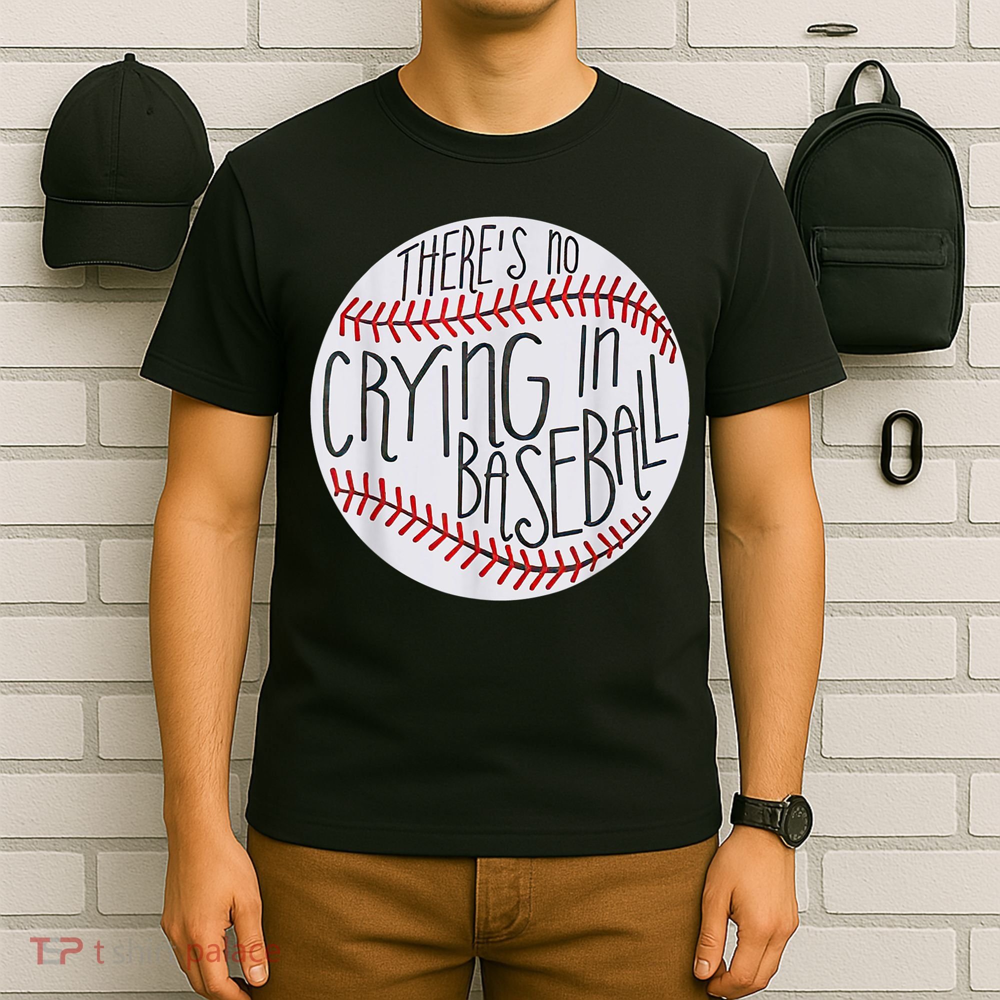 There Is No Crying In Baseball Funny Sports Ball Game T-Shirt