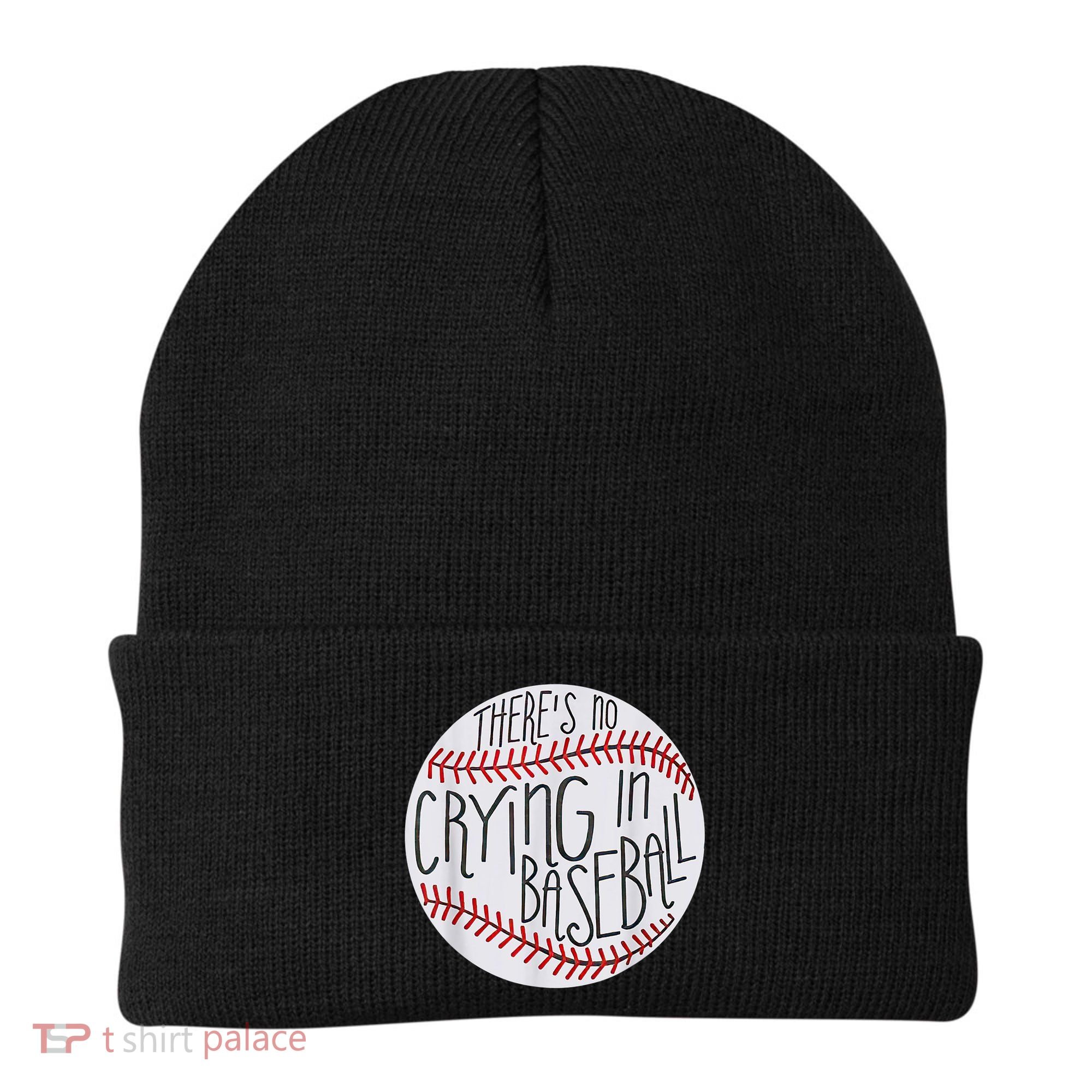 There Is No Crying In Baseball Funny Sports Ball Game Beanie