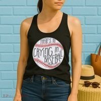 There Is No Crying In Baseball Funny Sports Ball Game Women's Tank Top thumb 2