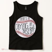 There Is No Crying In Baseball Funny Sports Ball Game Tank Top thumb 2