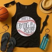There Is No Crying In Baseball Funny Sports Ball Game Tank Top thumb 4