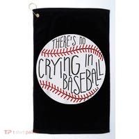 There Is No Crying In Baseball Funny Sports Ball Game Golf Towel thumb 0