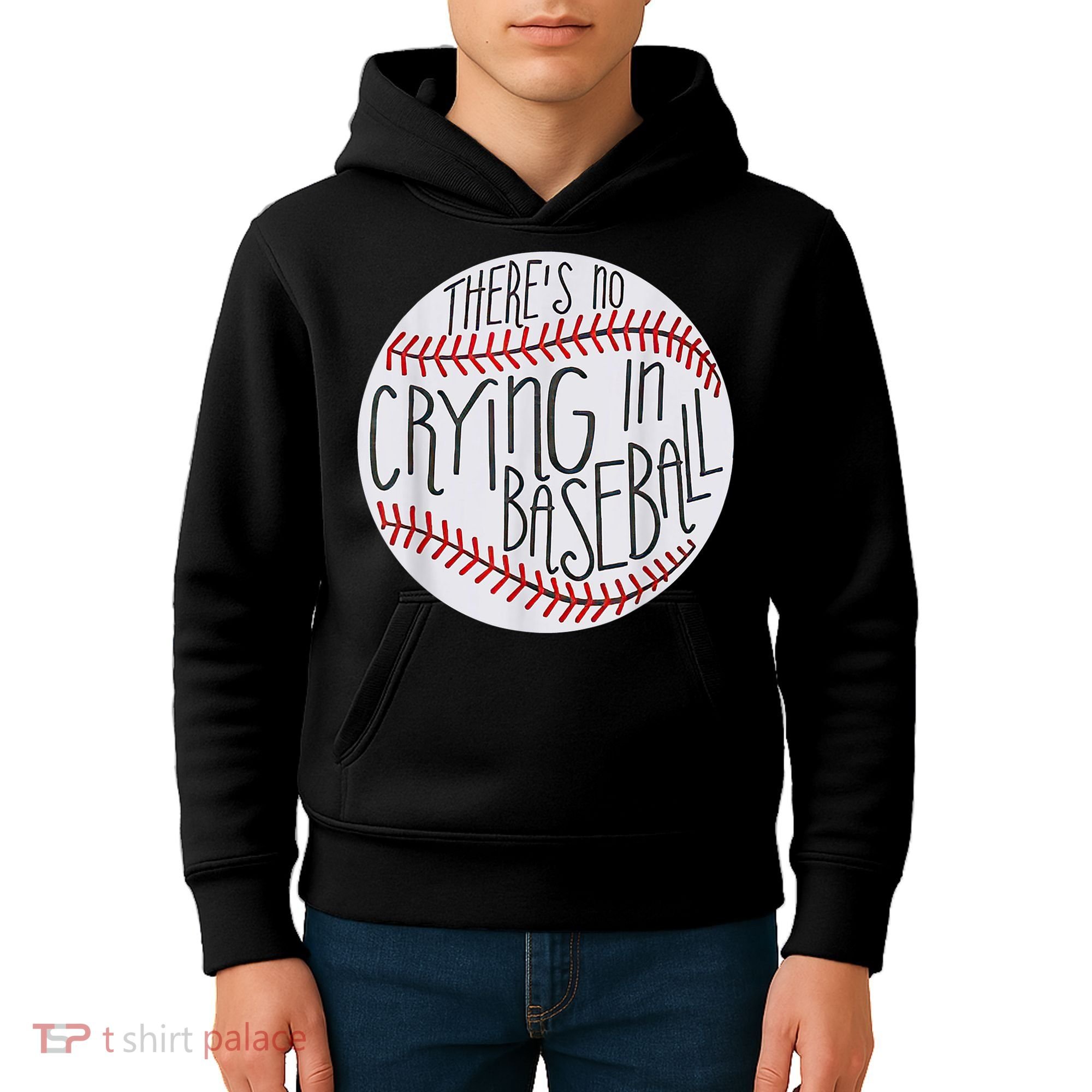 There Is No Crying In Baseball Funny Sports Ball Game Kids Hoodie