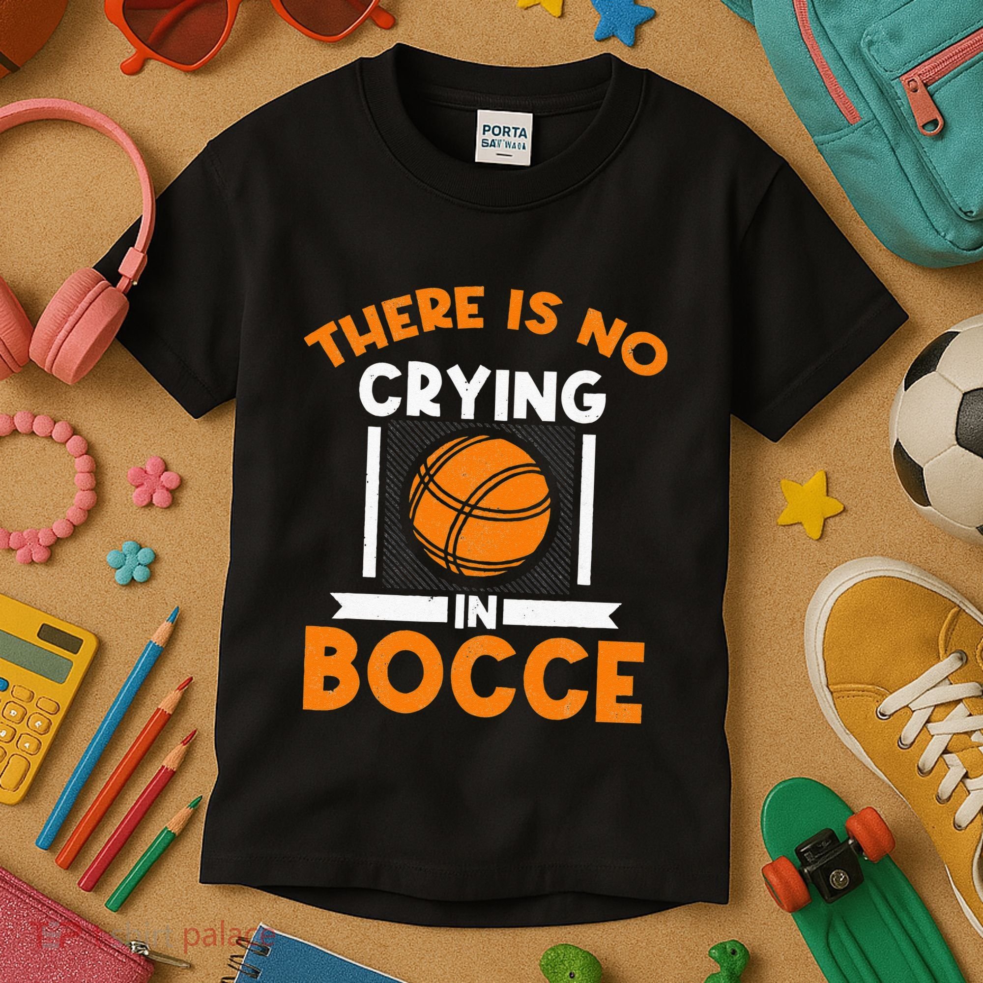 There Is No Crying In Bocce Ball Player Bocce Kids T-Shirt