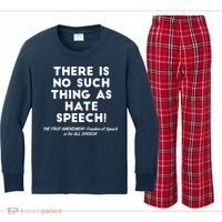 There Is No Such Thing As Hate Speech Kids Long Sleeve Plaid Pajama Set thumb 0