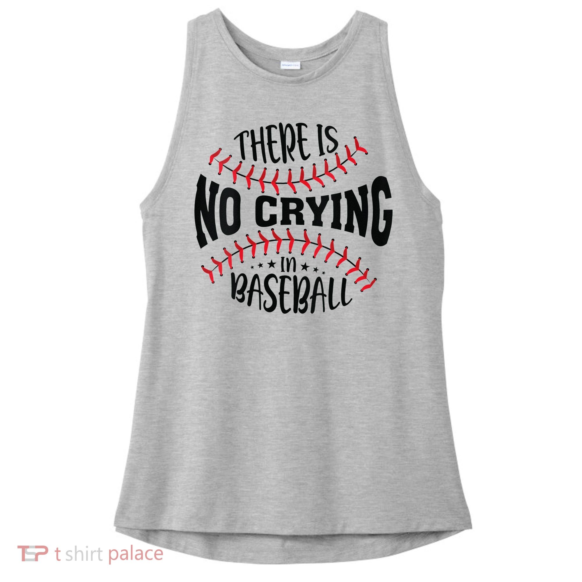 There Is No Crying In Baseball Ladies PosiCharge Tri-Blend Wicking Tank