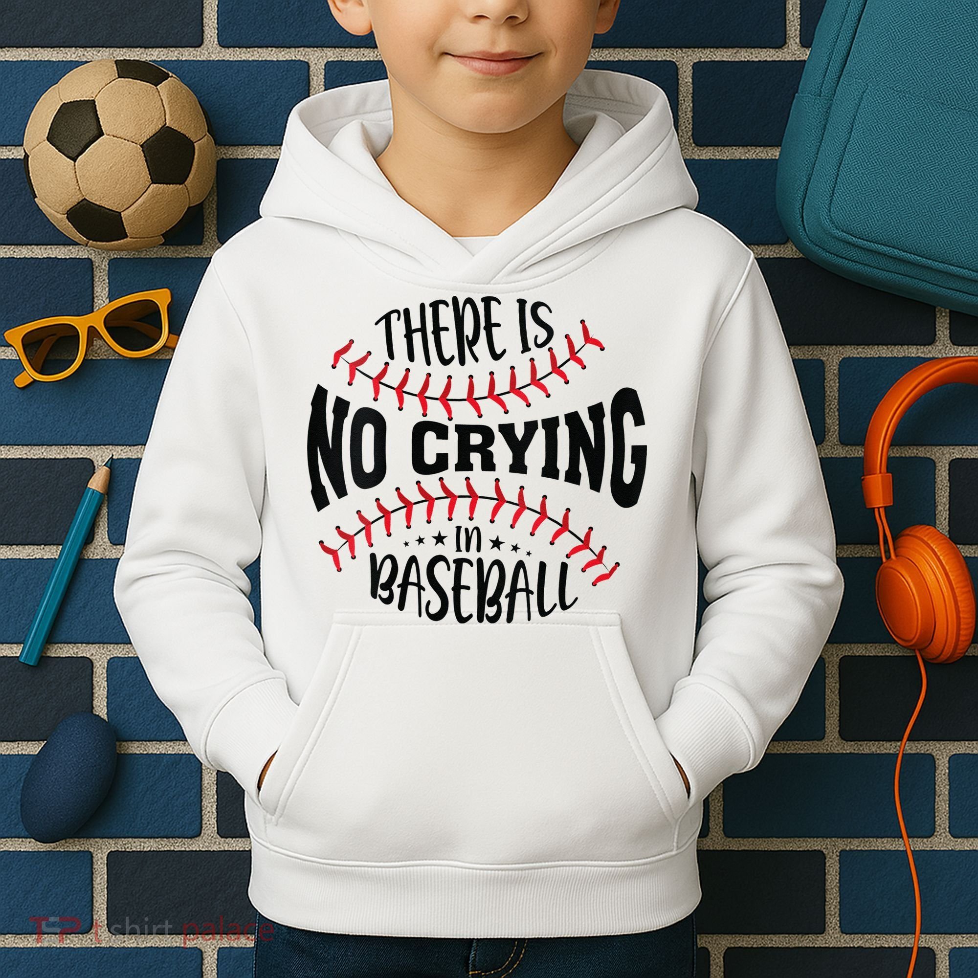 There Is No Crying In Baseball Kids Hoodie