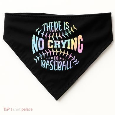 There Is No Crying In Baseball Tie Dye USA-Made Doggie Bandana