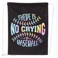 There Is No Crying In Baseball Tie Dye Drawstring Bag thumb 0