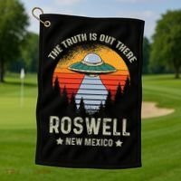 Truth Is Out There Roswell New Mexico Alien Abduction Ufo Golf Towel thumb 1