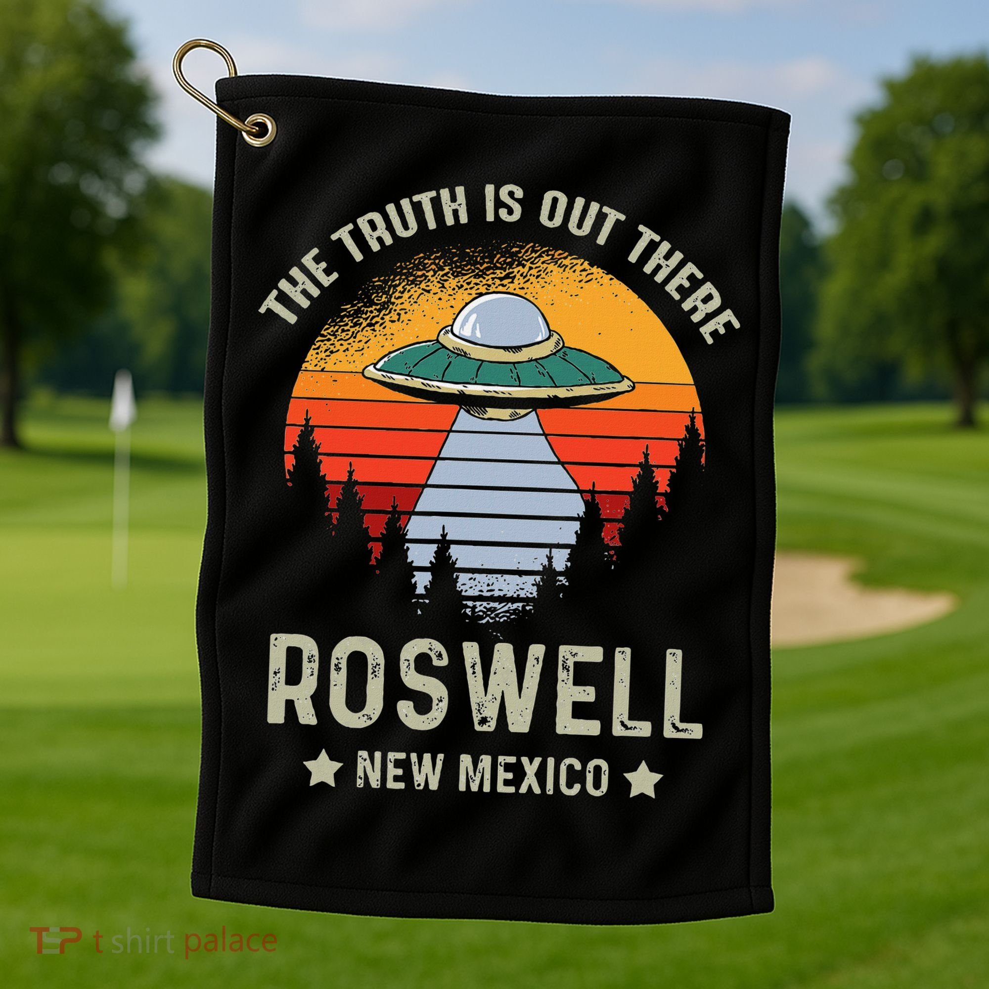 Truth Is Out There Roswell New Mexico Alien Abduction Ufo Golf Towel