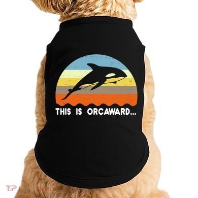 This Is Orcaward Funny Awkward Whale Sunset Doggie Tank