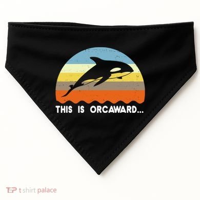 This Is Orcaward Funny Awkward Whale Sunset USA-Made Doggie Bandana
