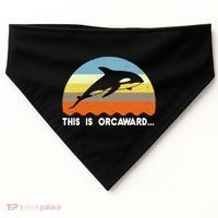 This Is Orcaward Funny Awkward Whale Sunset USA-Made Doggie Bandana thumb 0