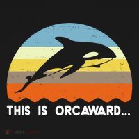 This Is Orcaward Funny Awkward Whale Sunset USA-Made Doggie Bandana thumb 2