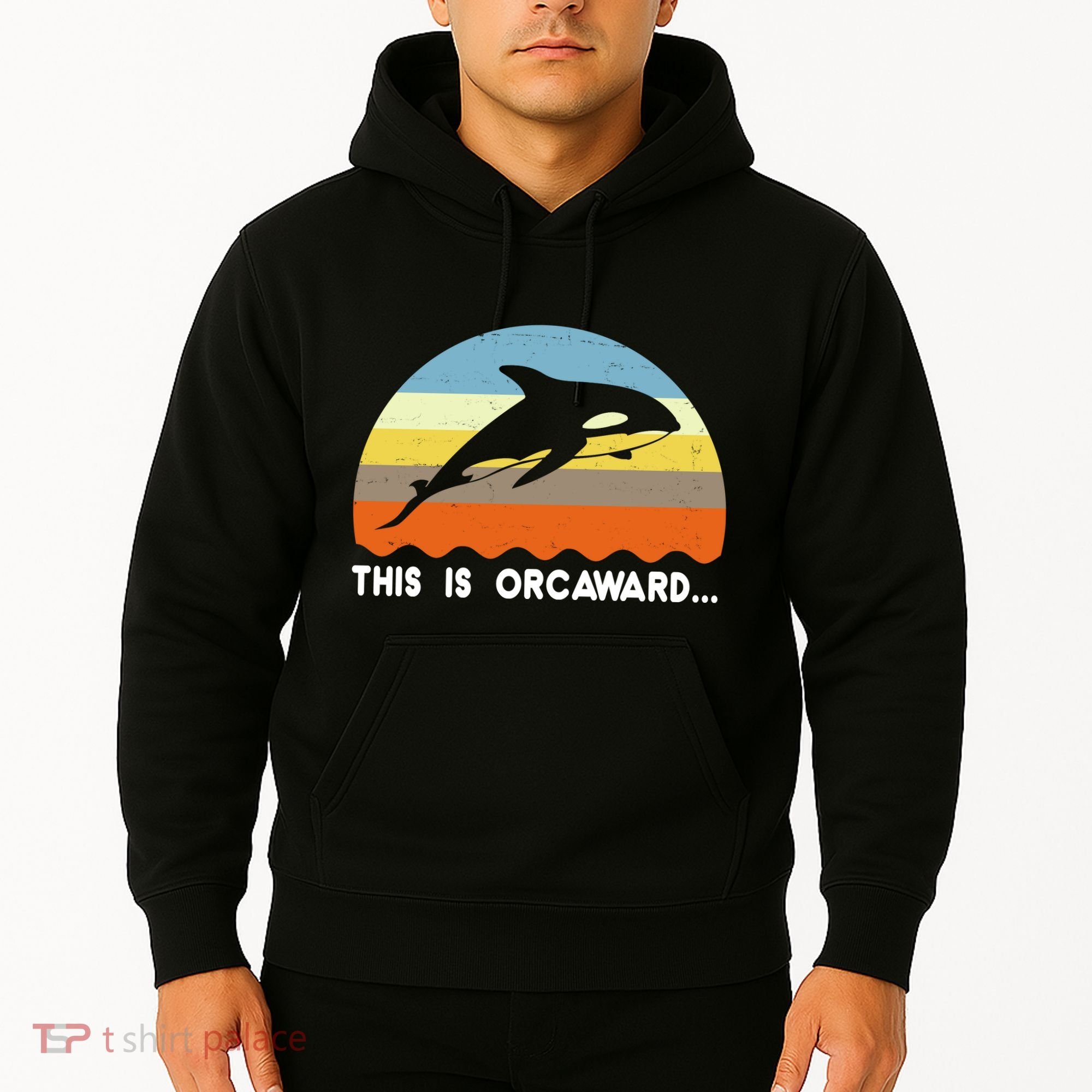 This Is Orcaward Funny Awkward Whale Sunset Hoodie