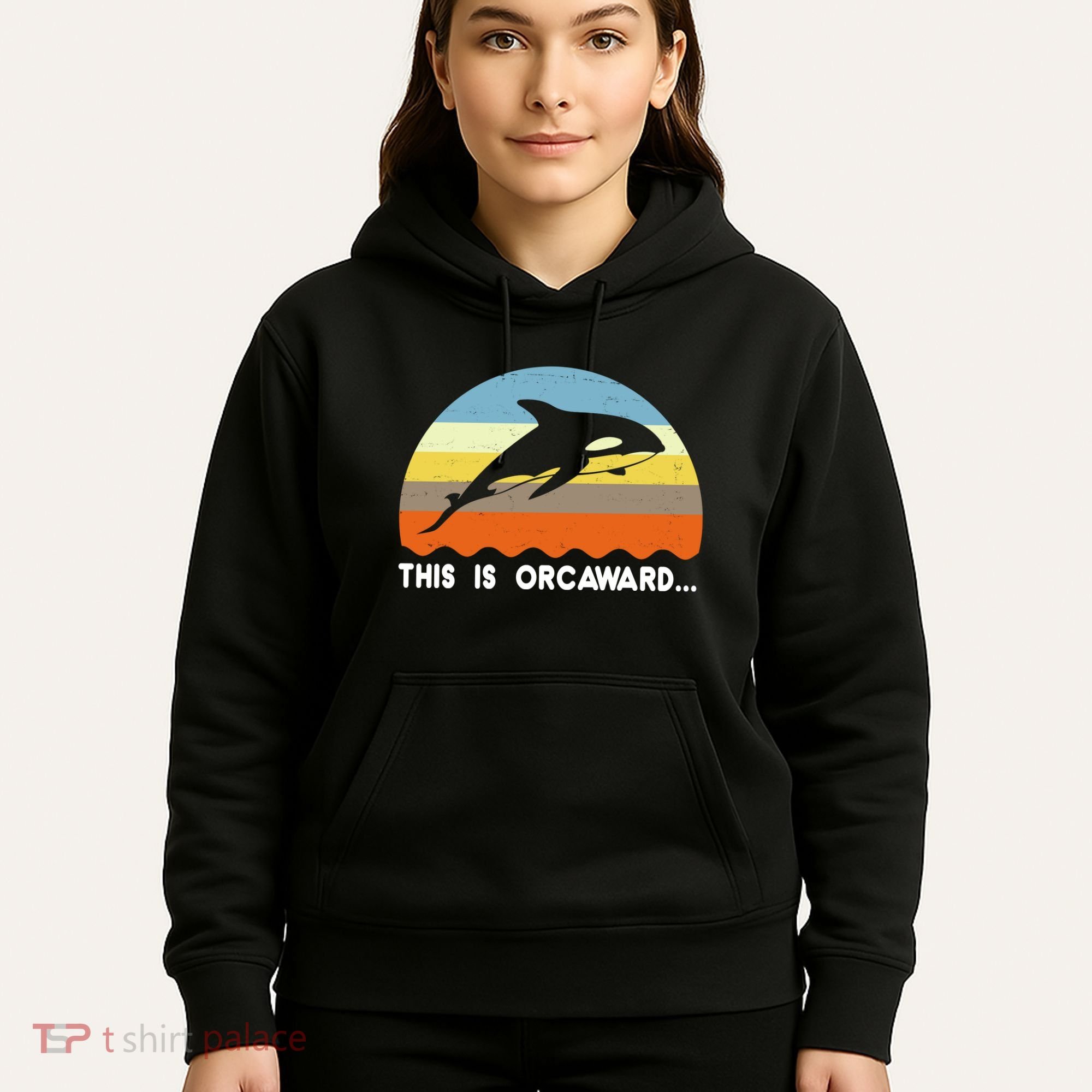 This Is Orcaward Funny Awkward Whale Sunset Hoodie