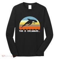 This Is Orcaward Funny Awkward Whale Sunset Long Sleeve Shirt thumb 0